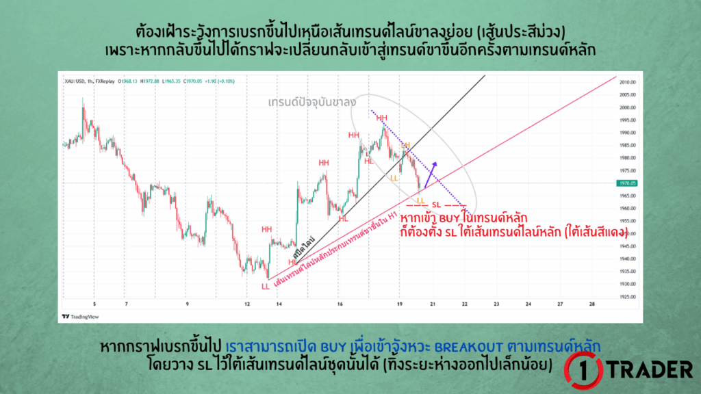 ตัวอย่างการใช้เทรนด์ไลน์