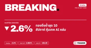 ข่าวด่วน: ทองคำดิ่ง 2.6% ต่ำสุด 10 สัปดาห์ หุ้นเทค AI ถล่ม Nasdaq −2.6% | 23 ต.ค. 69