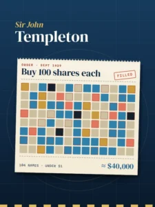 ตรา John Templeton ใบสั่งซื้อหุ้นปี 1939